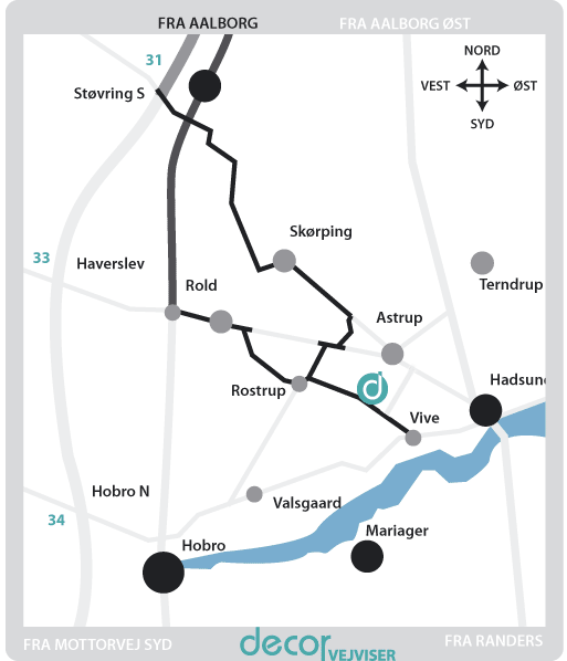 Vejviser fra Aalborg / Motorvej Nord