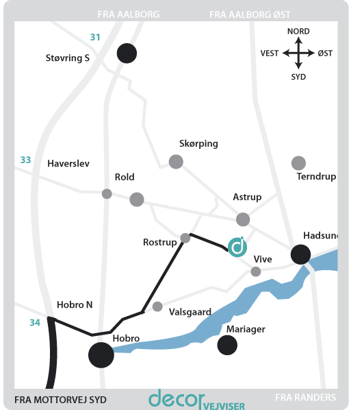 Vejviser fra motorvej syd